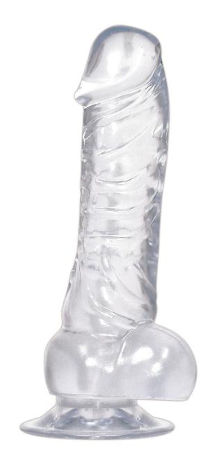Crystal Clear Dong mit Saugfuß (18 cm, Ø 4,5 cm) 