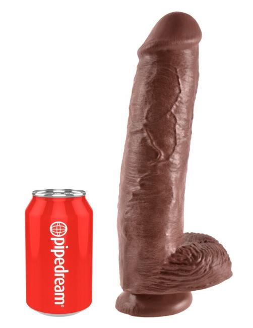 King Cock 11“ Cock with Balls (28 cm, Ø 6,4 cm) Brown