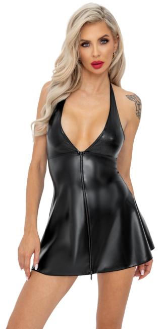 Kurzes Kleid im edlen Material-Mix XL