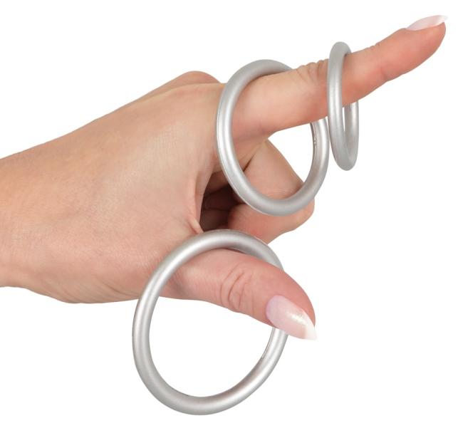 Metallic Silicone Cock Ring Set 