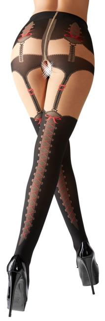 Straps-Strumpfhose mit eingewebtem Höschen 2