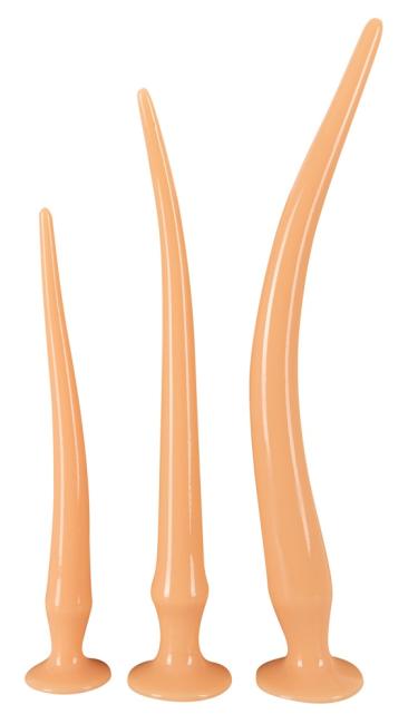 Super Long Flexible Butt Plug Set Hautfarben Hell