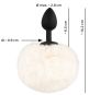 Analplug mit Bunny-Puschel Größe S (14,2 cm, Ø 2,9 cm) 