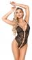 Schwarzer Body ouvert mit goldfarbenen Glitzerdetails S