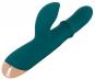 Rabbitvibrator mit Massagering & Klopf-Arm (22,7 cm, Ø 3,7 cm) 