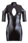 Schulterfreies Wetlook-Minikleid S