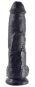 King Cock 10“ Cock with Balls (25,4 cm, Ø 5,1 cm) Black