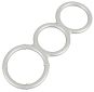 Metallic Silicone Triple Cock and Ball Ring 