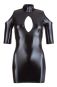 Schulterfreies Wetlook-Minikleid S