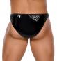 Herren Slip aus Lack Schwarz/Silber 2XL