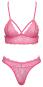 Pinfarbenes Dessous-Set aus Spitze S/M