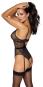 Stringbody ouvert mit abnehmbaren Strapsen S