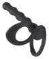 Black Velvets Penis-/Hodenring mit Analdildo 
