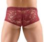 Dunkelrote Pants aus floraler Spitze S