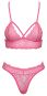 Pinfarbenes Dessous-Set aus Spitze L/XL