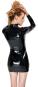 Schwarzes Langarm-Minikleid aus Lack S
