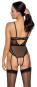 Stringbody ouvert mit abnehmbaren Strapsen S