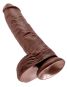 King Cock 10“ Cock with Balls (25,4 cm, Ø 5,1 cm) Brown
