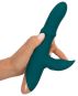 Rabbitvibrator mit Massagering & Klopf-Arm (22,7 cm, Ø 3,7 cm) 