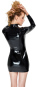 Schwarzes Langarm-Minikleid aus Lack S