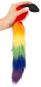Analplug mit Schweif in Regenbogenfarben (7,2 cm, Ø 3,5 cm) 