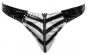 Herren Slip aus Lack Schwarz/Silber 2XL
