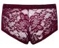 Dunkelrote Pants aus floraler Spitze S