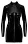 Schwarzes Langarm-Minikleid aus Lack S