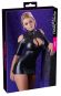 Schulterfreies Wetlook-Minikleid S