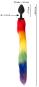 Analplug mit Schweif in Regenbogenfarben (7,2 cm, Ø 3,5 cm) 