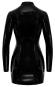 Schwarzes Langarm-Minikleid aus Lack S