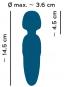 Petite Wand (14,5 cm, Massagekopf-Ø 3,6 cm) Blau
