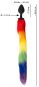 Analplug mit Schweif in Regenbogenfarben (7,2 cm, Ø 3,5 cm) 