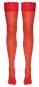 Rote Straps-Strümpfe mit breitem Spitzen-Abschluss S
