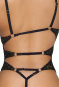 Schwarzer Body ouvert mit goldfarbenen Glitzerdetails S