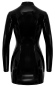 Schwarzes Langarm-Minikleid aus Lack S