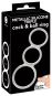 Metallic Silicone Triple Cock and Ball Ring 