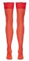 Rote Straps-Strümpfe mit breitem Spitzen-Abschluss S